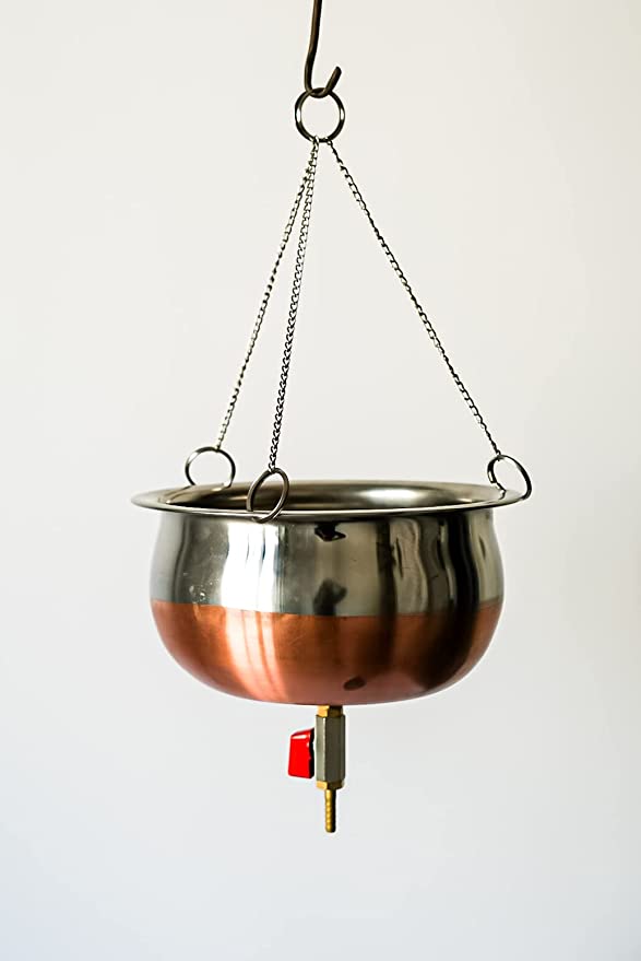Shirodhara Pot Ayurvedic Equipment with Control Valve and Brass Chain for Panchkarma Abhyanga