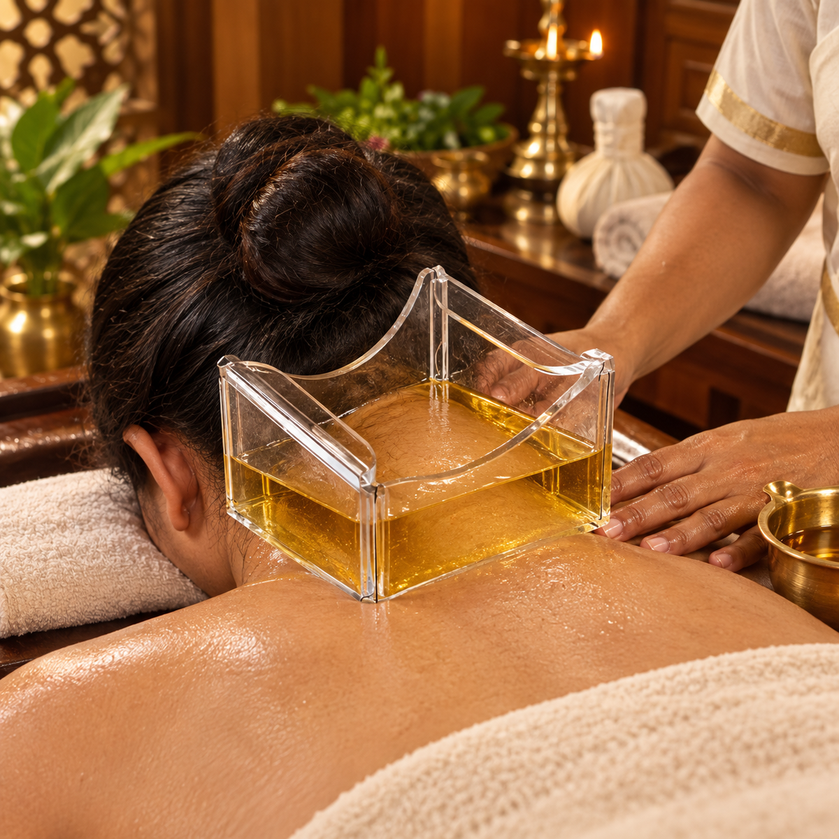 Acrylic Greeva Basti Yantra for Ayurvedic Neck & Cervical Therapy