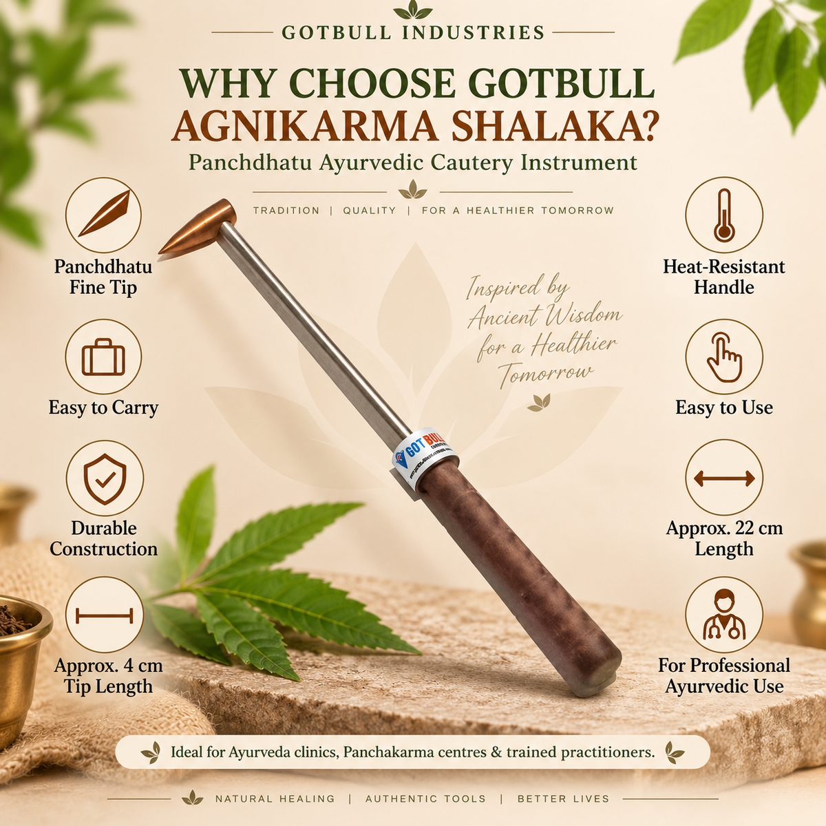 Agnikarma Shalaka – Panchdhatu Ayurvedic Cautery Instrument